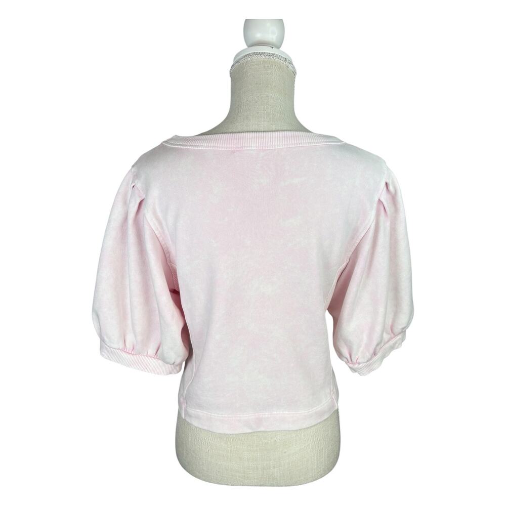 Aerie Seams Right Short Sleeve Cropped Sweatshirt Women's Medium Soft Pink - Picture 6 of 9
